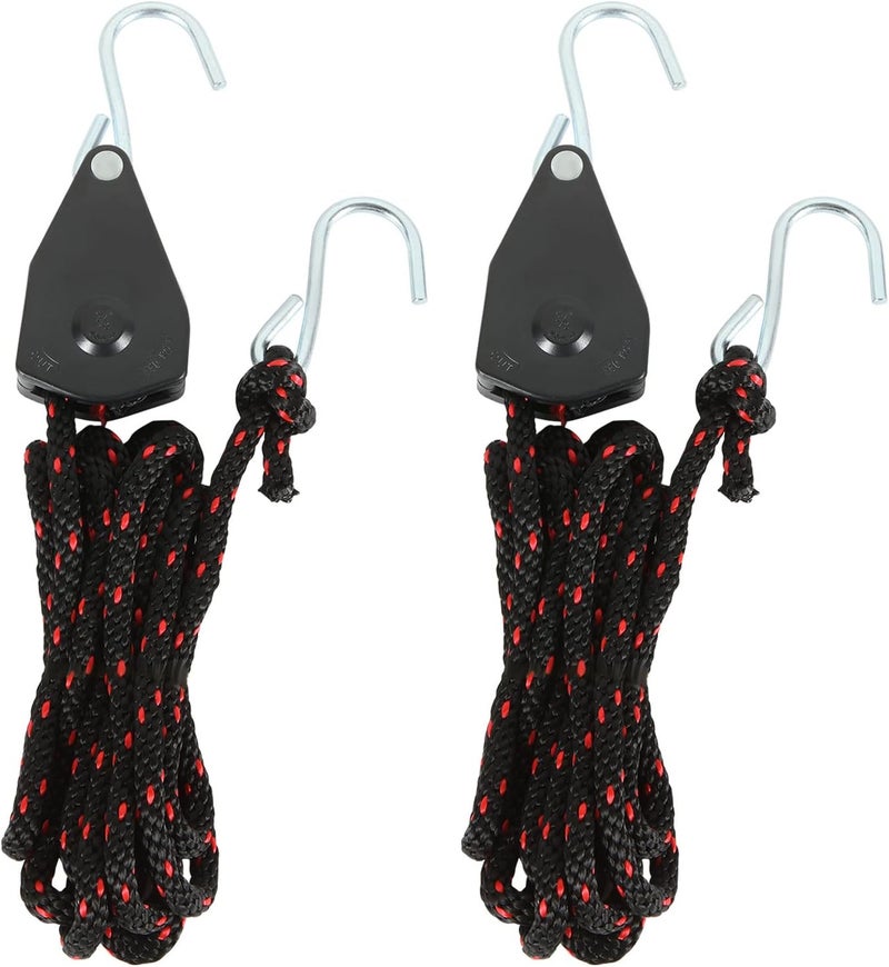 DIRBUY 2 pcs Kayak Rope Tie Downs, 3/8 inch Canoe Bow and Stern Tie Downs Straps, Heavy Duty Adjustable Rope Clip Tie Down - Image 1